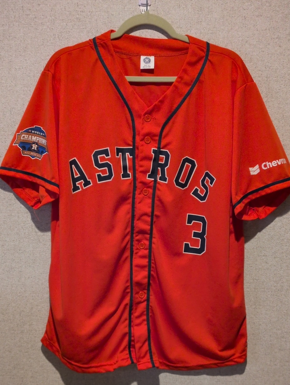 Houston Astros #3 Baseball Jersey - Jeremy Peña XL